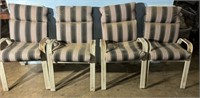 Four White Metal Outdoor Patio Chairs