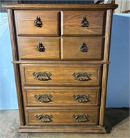 Late 20th Century Oak Finish Chest of Drawers