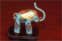 A Cloisonne Elephant on Stand