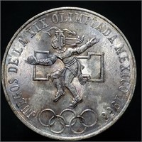 1968 Mexico 25 Pesos - Silver Mega Toned