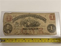 Virginia, one dollar treasury note 1862