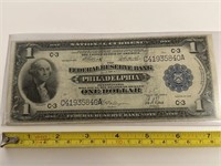 Federal reserve bank note 1 dollar Philadelphia