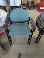 3-pc teal office waiting room chairs
