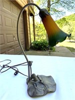 Stained Glass Bronze Accent Tulip Lamp