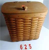 Basket with hinged Lid and Plastic Liner