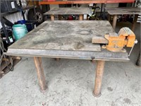 Heavy Steel Welding Table w/Jorgensen Vise & Mat