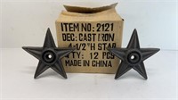 BOX OF (12) CAST IRON STARS