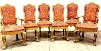 (6) French Louis Xv Influenced Dining Chairs