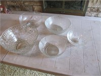 Lot of Clear Glass Bowls