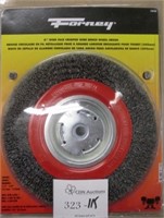 Forney 8" Wide Crimped Wire Bench Wheel Brush
