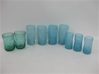9 Blue Glass Hand Crafted Blenko Glassware