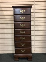 Cherry five drawer lingerie chest 50”x18”x16”