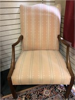 Martha Washington upholstered chair with walnut