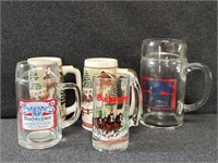 Budweiser Glass Cups and (2) Budweiser Stein Cups