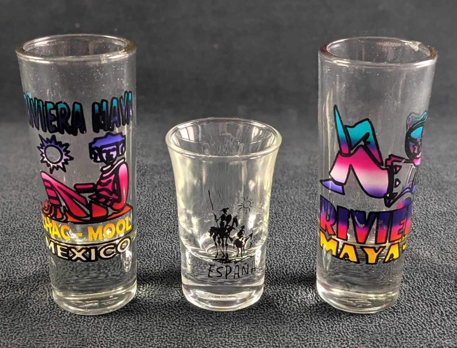 Mexican Souvenir Shooters And Shot Glass