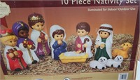 Vintage 10 piece Nativity Set