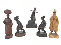3 Chinese Folk Craft Wood Carvings