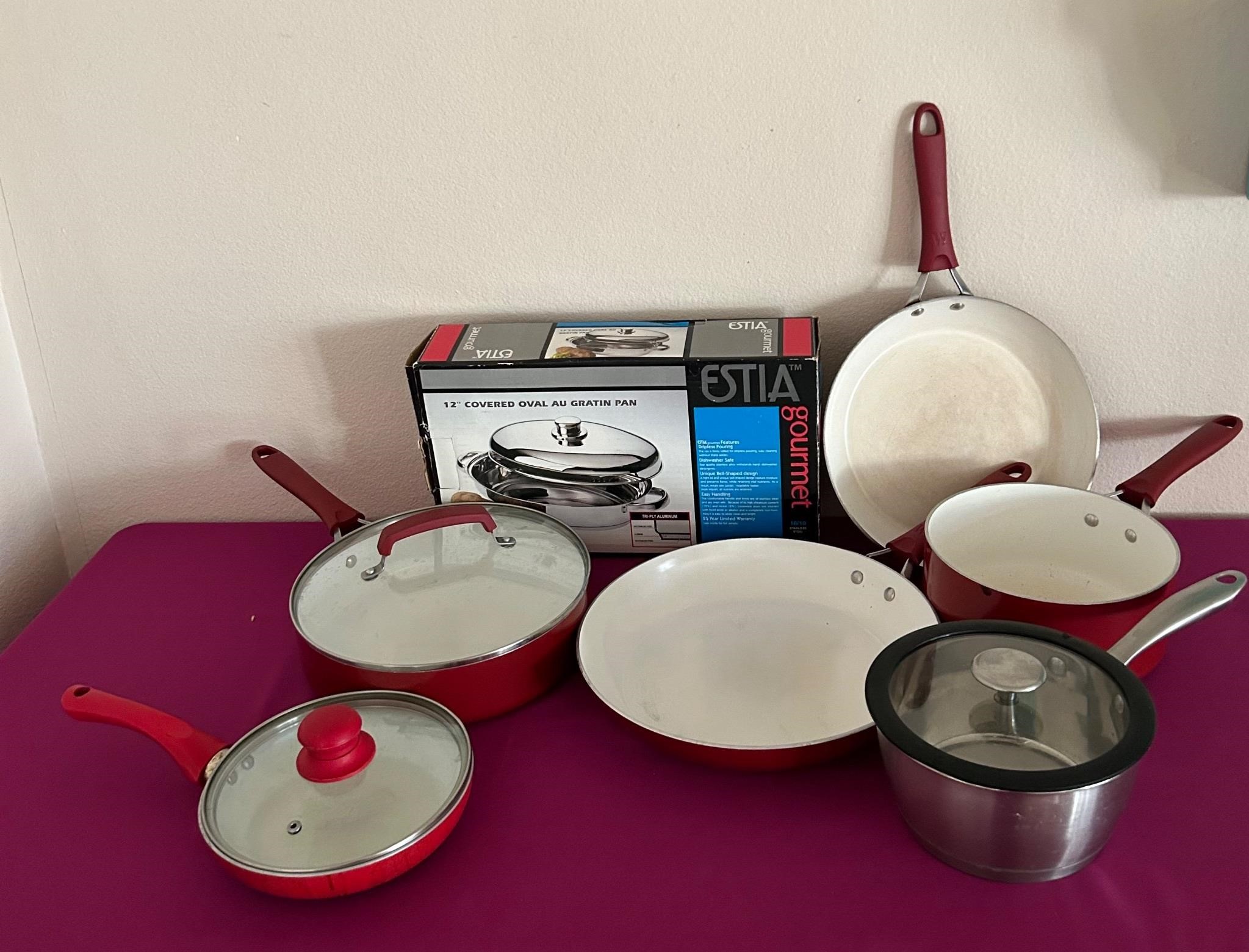 NIB 12” Covered Pan, Wearever Red Cooking Pans