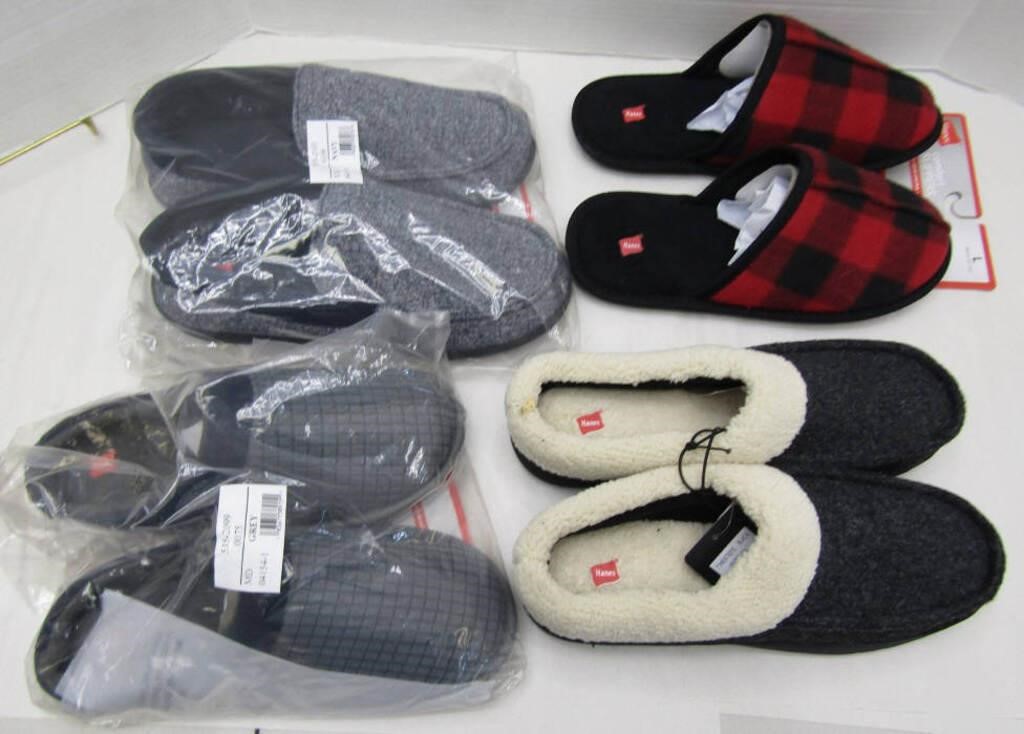 4 Pair New Mens Slippers Various Sizes