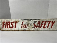 Vintage Double Sided Metal Sign " First For