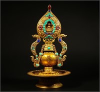 Bronze gilt vase of Qing Dynasty
