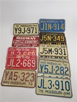 VTG 1970s Sets of Missouri Licence Plates