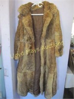 Rabbit Fur Vintage Full Length Coat - Medium Size