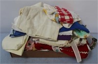 Tray Lot of Assorted Linens