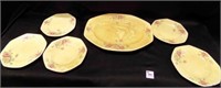 Vintage Edwin Knowles 5 Saucers 1 Platter