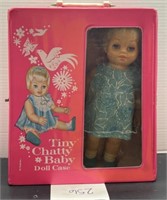 Vintage tiny chatty baby and case