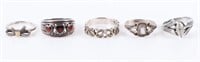 ANTIQUE STERLING SILVER LADIES RINGS - LOT OF 5