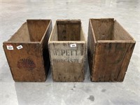 3 x Wooden Boxes Inc Shell