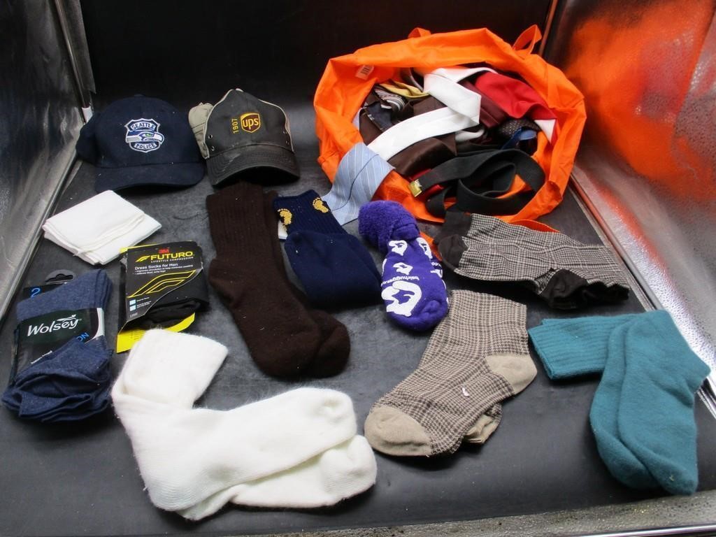 Men's Hats, Socks, Ties