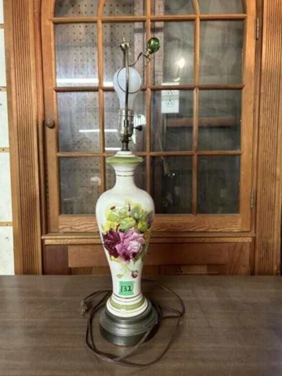 Flowered Table Lamp - No shade