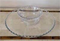 (L) Candlewick Tray w/ Divided Bowl