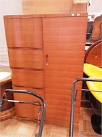 Mid-century mahogany wardrobe, flat door on right