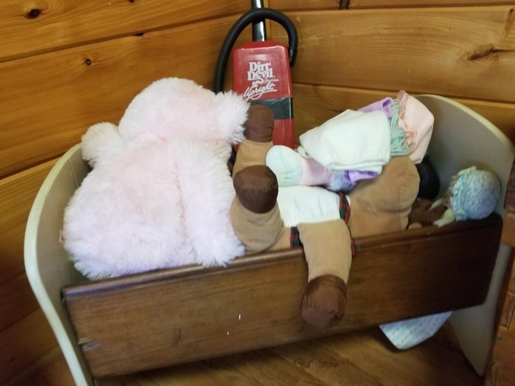 Baby Doll Bed, Dolls & Animals & Vacuum Cleaner