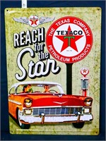Metal Reach For The Star Texaco sign