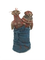 Unique Siamese twins pottery piece