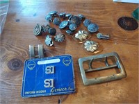 Variety of Military Pins and Buttons