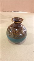 Vintage Glazed Ceramic Accent Vase x2