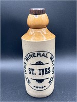 Vintage St.Ives Mineral Water Stoneware Bottle