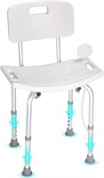$58 - VEVOR Shower Chair with Back, Adjustable,