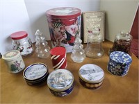 Christmas tins and candy jars