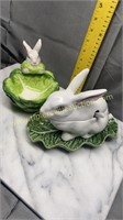Easter bunny bowl and small tureen