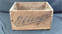 Vintage Elling's wooden bottle crate