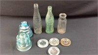 Misc vintage glass and bottle lot