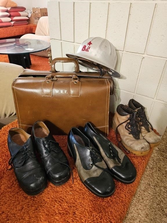 Vintage Trunk, Helmet & Shoes