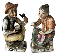 1970s Norleans Old Man & Woman Porcelain