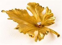 Jewelry 14kt Yellow Gold Leaf Brooch